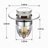 Pop-Up Bathroom Sink Drain Stopper with Hair Catcher Filter, Push-Button