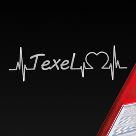 Hellweg Druckerei Car Sticker Texel Pulse Heartbeat Fun Sticker Rear Window Sticker Car Sticker with Island Motif