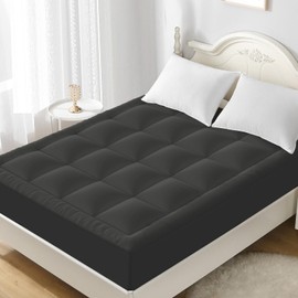 YUGYVOB Twin Mattress Topper - 600GSM Extra Thick Cooling & Breathable Mattress Pad with Deep Pocket 8"-21" & Soft Down Alternative Filling, Grey