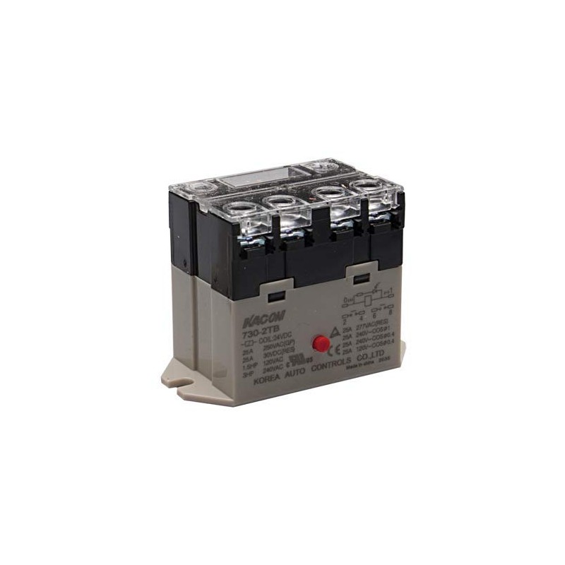 730-2TB-24VDC, Electro Mechanical Power Relay, Panel Mount & Screw terminals,