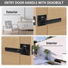 JESSTTI Entry Door Handle Locks with Keys,Square Locking Door Lever