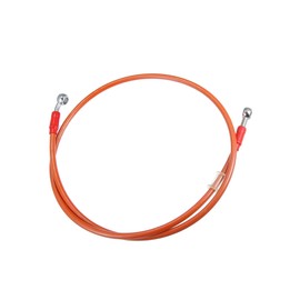 Partuto 120cm 47.24" Length 10mm ID Motorcycle Hydraulic Brake Line Oil Hose Pipe 28° 0° Stainless Steel Braided Cable for ATV Motocross Sport Bikes Orange Replacement