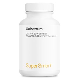 Supersmart - Colostrum Supplement 1000mg per Day (Well-Tolerated 30% IgG) - High Concentration Bovine Colostrum & Lactoferrin | Non-GMO & Gluten Free - 60 DR Capsules
