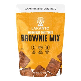 Lakanto Sugar Free Brownie Mix - Sweetened with Monk Fruit Sweetener and Erythritol, Keto Diet Friendly, Delicious Dutched Cocoa, High in Fiber, Low Net Carbs, Gluten Free, Easy to Make Dessert (Pack of 1)