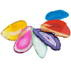 KYEYGWO Top Drilled Irregular Agate Quartz Slice Pendant Jewelry Charms for Jewelry Making, Pack of 10