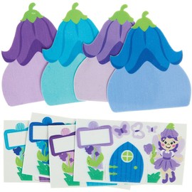 Baker Ross FX459 Bluebell Fairy Door Kits - Pack of 4, Fairy Foam Craft Kit for Kids