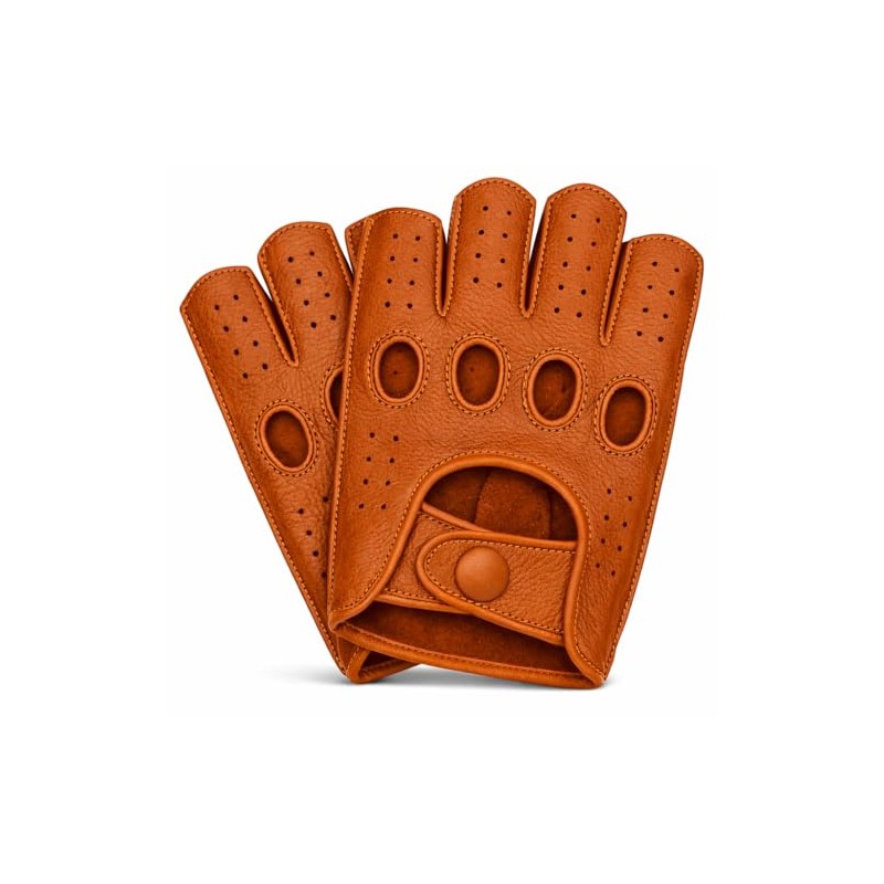 Riparo Men’s Fingerless Leather Driving Gloves – Genuine Cowhide Half-Finger
