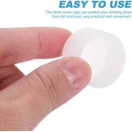 5juegos Tapones de Silicona para Vaso Cubre Popotes Anti-fugas Tapas Transparentes Duraderas para Bebida Protectores Reutilizables para Pajillas Compatibles con Vasos Diversos