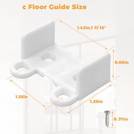 N 6565 Sliding Closet Door Floor Guide Bottom Guide for 1-3/8 in Thick Door - 2PCS