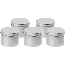 POFET 5 Stück Blechdosen Schraubverschluss Runde Metall Lippenbalsam Dosen Behälter Deckel 100ml Hohe Qualität