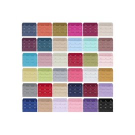 Sndperiexam 36 PCS Assorted Colors 3 Rows x 3 Hooks Spacing Women's Nylon Bra Extender,Women's Bra Extenders, Soft Comfortable Elastic Adjustable Bra Extender for Women