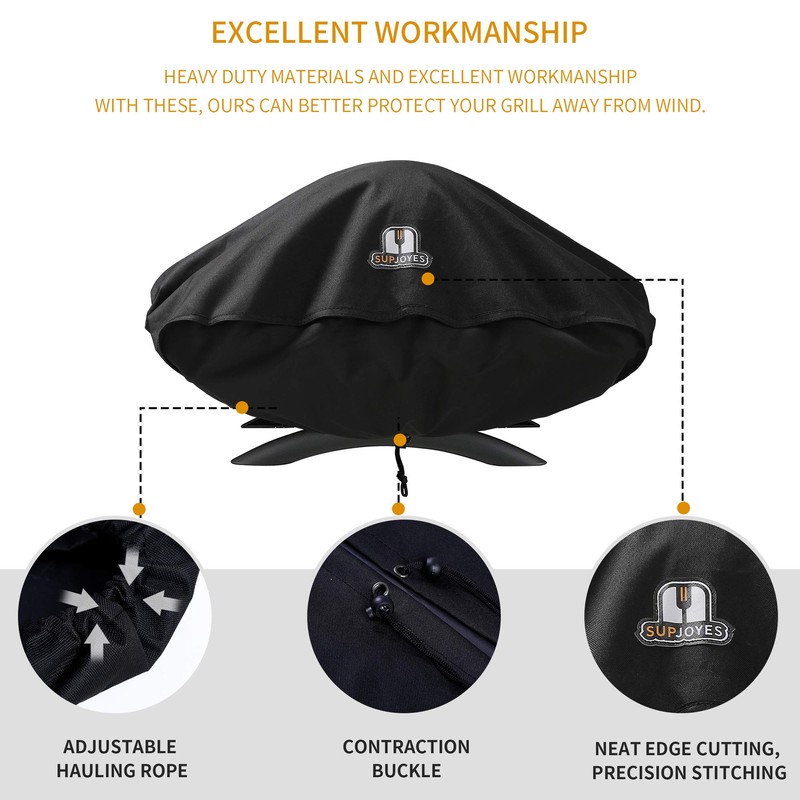 SUPJOYES Grill Cover for Weber Q Series Grills, Portable BBQ