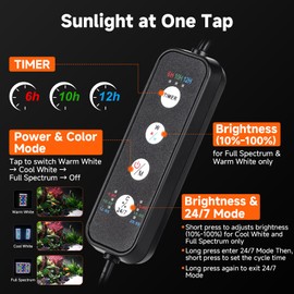fishkeeper Clip On Aquarium Stream Light with 24/7 Mode(36W)