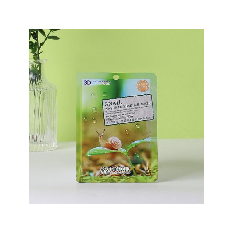 Foodaholic 3D Snail Natural Essence Mask Pack (10 sheets) /