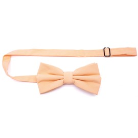 Carahere Boys Pre-tied Cotton Bow Ties Adjustable Solid Color Bow Tie Classic Bow Tie For Kids Light Orange