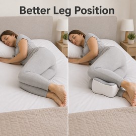 Knee Pillow for Side Sleepers - Large Memory Foam Leg Support for Thighs, Knees, Calves and Ankles