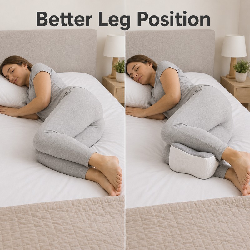 Knee Pillow for Side Sleepers - Large Memory Foam Leg