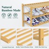 Smiry Shoe Rack, 3 Tier Thick Bamboo Shoe Organizer, Stackable