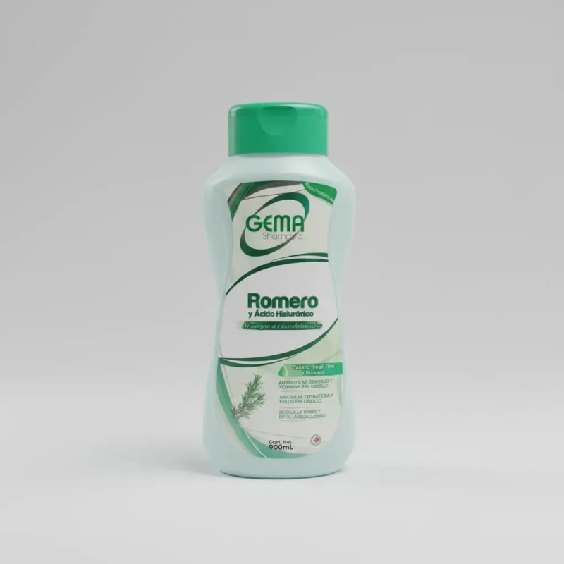 Shampoo Anti Caida De Romero Y Acido Hialuronico Gema 900