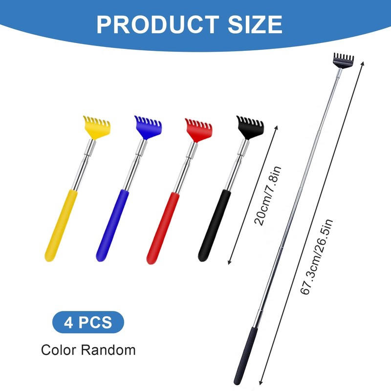 Pack of 4 Back Scratchers, Scratching Hand Back Scratcher, Wooden