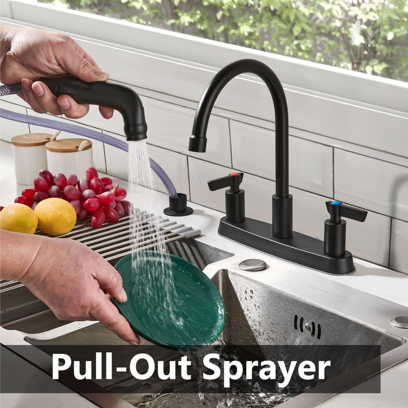 GBBNE Kitchen Faucet with Sprayer 2 Handle Kitchen Sink Faucets
