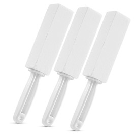 3 Pack Pumice Stone for Toilet Bowl Cleaning with Handle, Scouring Stick Remove Toilet Bowl Hard Water Rings, Calcium Buildup and Rust for Cleaning Toilet, Bathroom, Kitchen Sink, Grill (White)