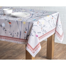 Maison d' Hermine Fairy Christmas 100% Cotton Tablecloth for the Kitchen, Dinner, Tabletop, Party Decoration, Weddings, Thanksgiving/Christmas (Rectangle, 160 cm x 220 cm)