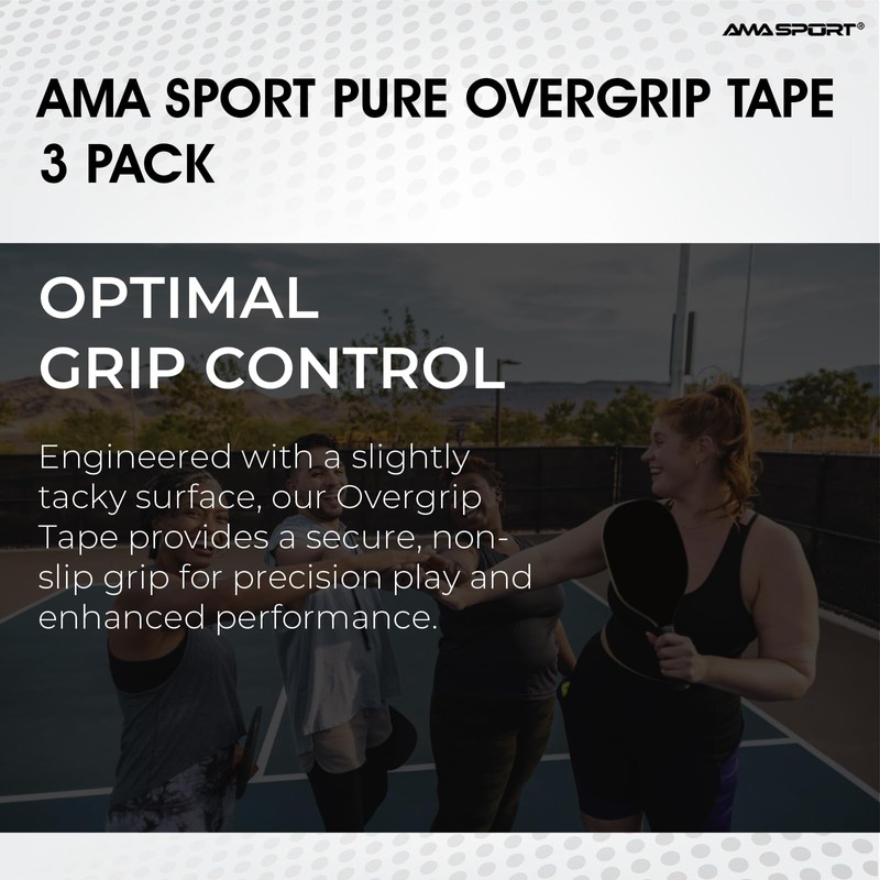 AMA Sport Pickleball Paddle Overgrip Tape - 3 Pack- Tacky