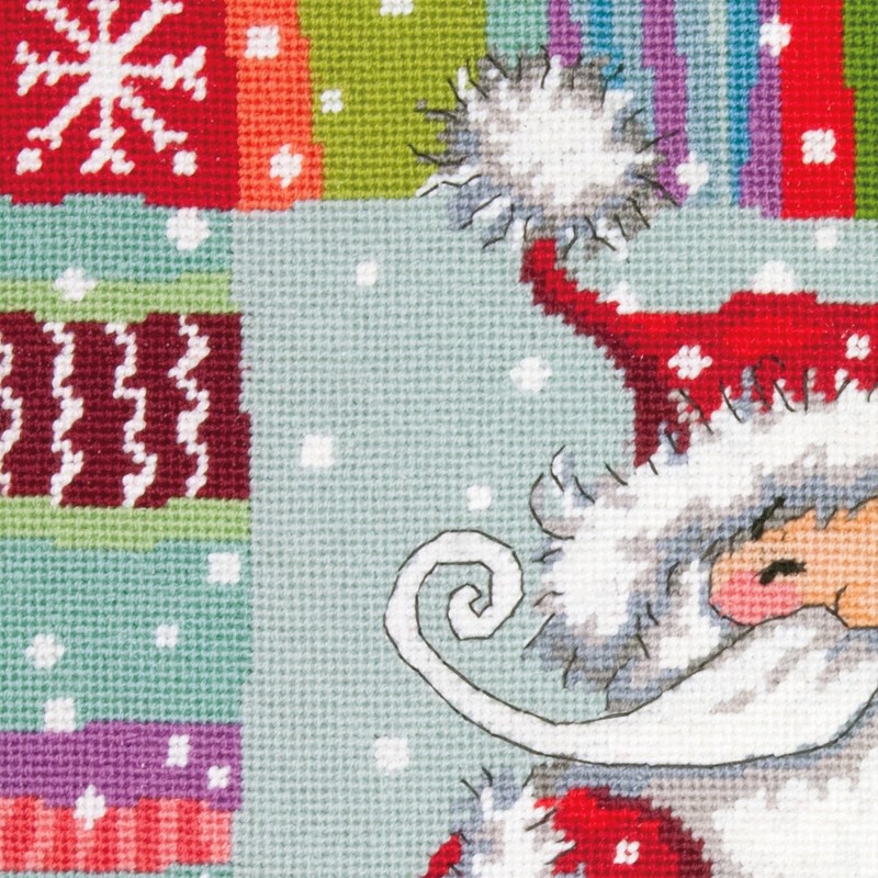 Dimensions Needlepoint Kit, Patterned Santa Claus Christmas Needlepoint, 14'' x