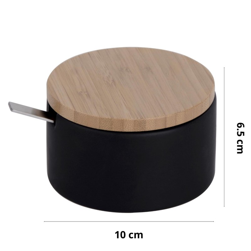 KOOK TIME Ceramic Sugar Bowl with Spoon and Lid Made