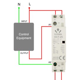 YJYUIU AC Contactor, 2-Pole, 25A, AC 220V/240V, 50/60Hz, DIN Rail 35mm (OCT25 1NO 1NC)