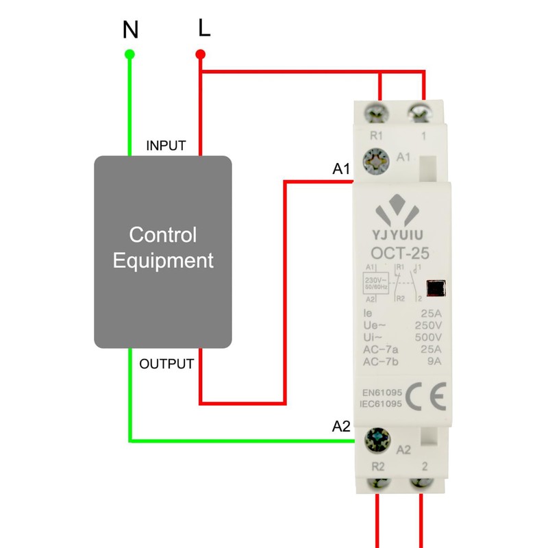YJYUIU AC Contactor, 2-Pole, 25A, AC 220V/240V, 50/60Hz, DIN Rail