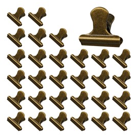 Runseaway 30Pcs 31mm Metal Binder Clips, Mini Bulldog Paper Clamps Bull Clips, Hinge Clips for Office School Home Supplies, Photos Crafts Food Bags Tags, Antique Bronze