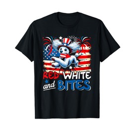 Red White And Bites 4th Of July US Flag Poodle Funny Owner T-Shirt