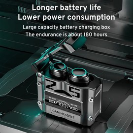 StitchGreen M25 BT5.3 Wireless Sport Earbuds with Environment Noise Cancelling, IPX7 Waterproof, Bluetooth Stereo, 4 Built-in Microphones, Premium Sound and Deep Bass (Black)