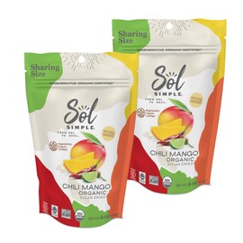 SOL SIMPLE Regenerative Organic Certified ® | Dried Chili Mango | Three Ingredients | Vegan | Non-GMO | No Added Sugar | Fair Trade | Dried Fruit | No Sugar Added | Organic