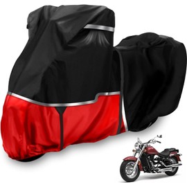 Motorcycle Cover for Kawasaki Vulcan S, 900, Eliminator 450 Without Trunk | Heavy Duty Waterproof Motorcycle Cover for All-Weather Outdoor Storage, 420D Oxford Fabric Rain Snow UV Dust Protection