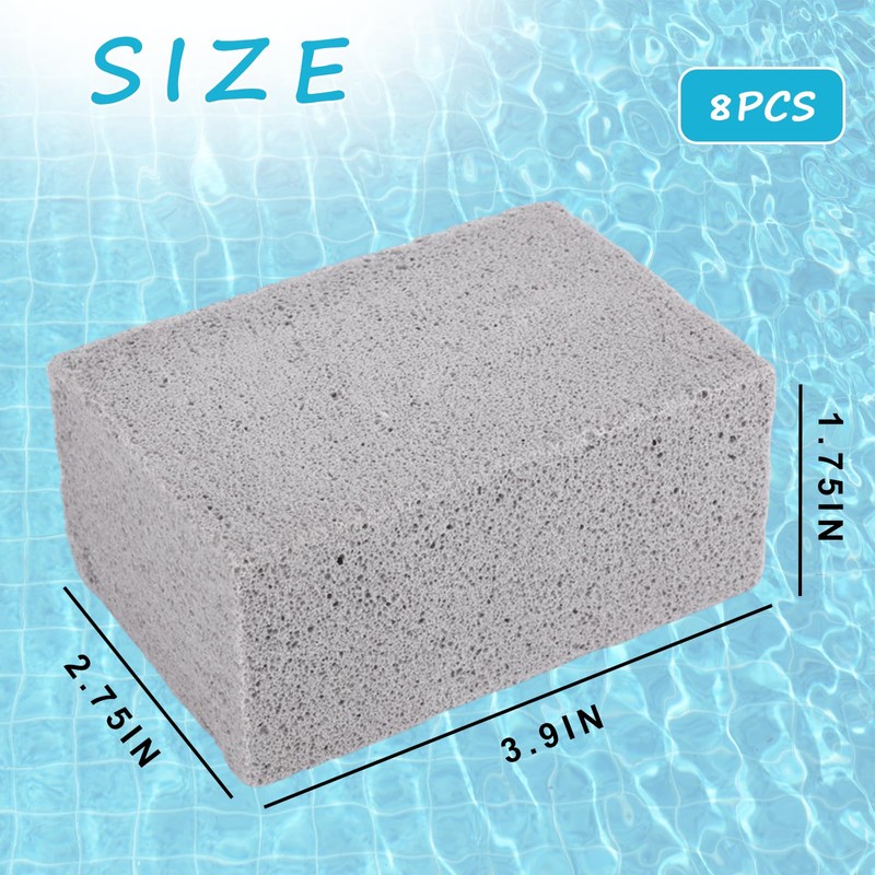 8 Pcs Hand-Held Pool Pumice Stones, Pumice Stone for Pool