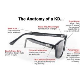 Pacific Coast Original KD's Biker Sunglasses (Black Frame/Green Lens)