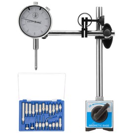 NACHEE Dial Indicator with Magnetic Base Holder Differential Backlash Gauge 0-1.0" Tester Gage Gauge Fine Adjustable Long Arm 0.001" Precision 11