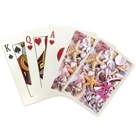 Lantern Press Abstract Display of Seashells, Starfish, and Marine Life, Photography (52 Playing Cards, Poker Size Card Deck with Jokers)
