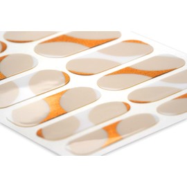 TOUGH GIRLS | Nail Polish Strips | 20 Stylish Strips | Brighter, Thicker, Tougher | Includes Cuticle Stick, Nail File, & Nail Wipes (Metallic Gold & White Edges & Tips)