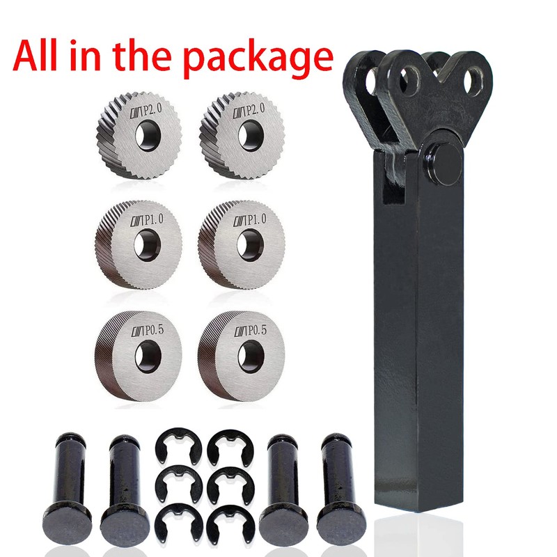 JFSM 7pcs high-Strength Double-Wheel Lathe knurling Tools Diagonal Diagonal knurling