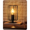 GOEBLESON Industrial Small Table Lamp, Small Bedside Lamp with Dimmable