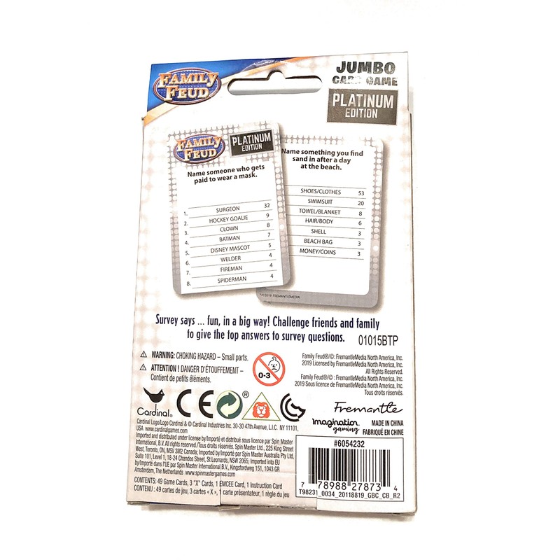 Family Feud Jumbo Card Game Platinum Edition