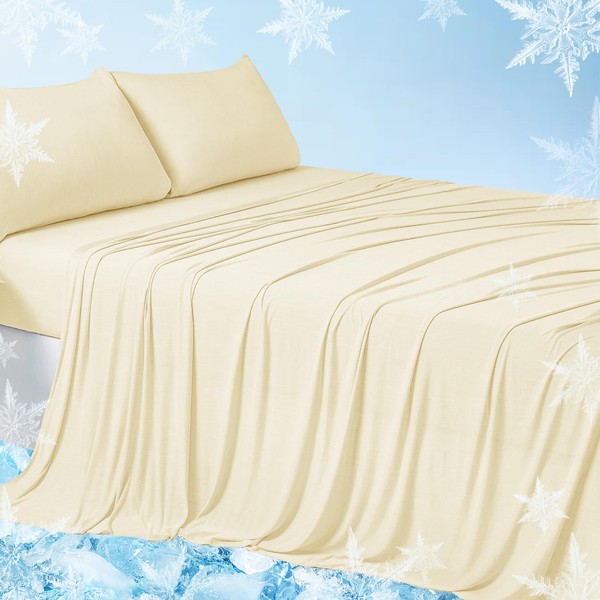 YIYEA Cooling Sheets Queen, Arc-Chill Q-Max>0.5 Cooling Sheets for Hot