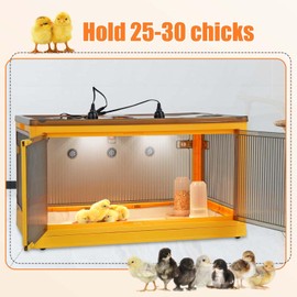 PKNYBZH Chick Brooder Box for Chicks with Feeder and Waterer, Chicken Brooder Heater Warms up to 30 Chicks, Poultry Breeding Box Suitable for Chick Duckling Parrot Lizard (26" L x 18" W x 14" H)