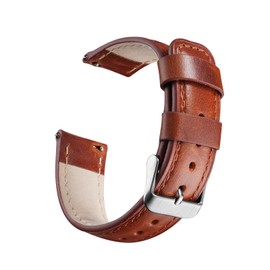 BOSHIYA Quick Release Leather Watch Strap 18mm, 20mm, 22mm Watch Band for Men Women, Brown/Dark Brown/Black