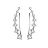 925 Sterling Silver Crawler Ear Cuffs 7 CZ Stones