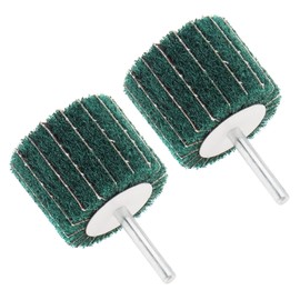 ChgImposs 2Pcs Abrasive Wheel for Drill, 6mm Drill Scouring Pad Grinding Sanding Head Flap Wheel Mounted Polishing Brush Wheel for Stainless Steel/Aluminum/Grinding Polishing